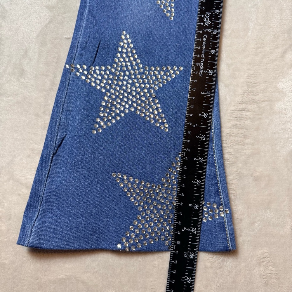 Austin Landing Rhinestone Star Flare Jeans Size 00/23 Y2K Bootcut Denim - Picture 8 of 11